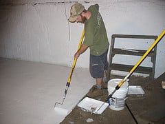 Painting a basement floor