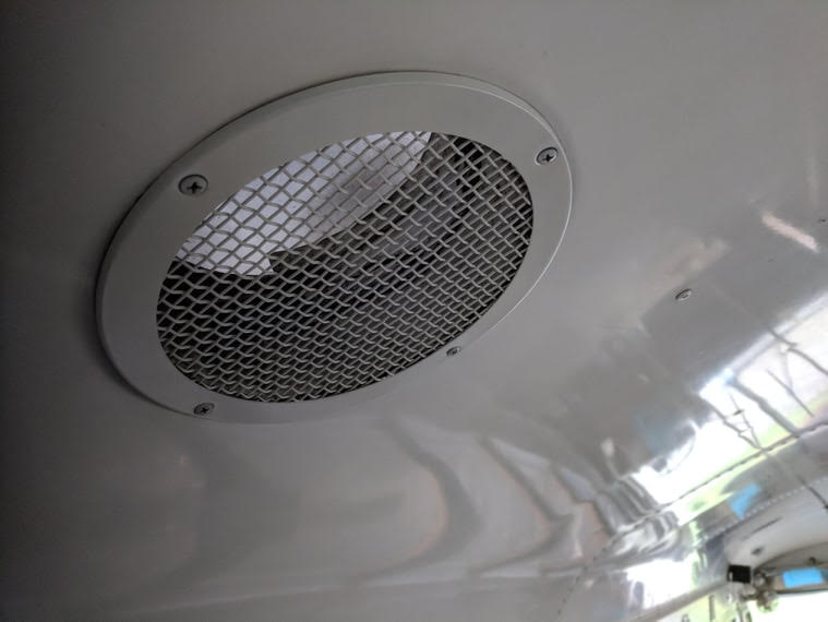 After Photo - Antique Bus Vent painted in Crown Ceiling Green