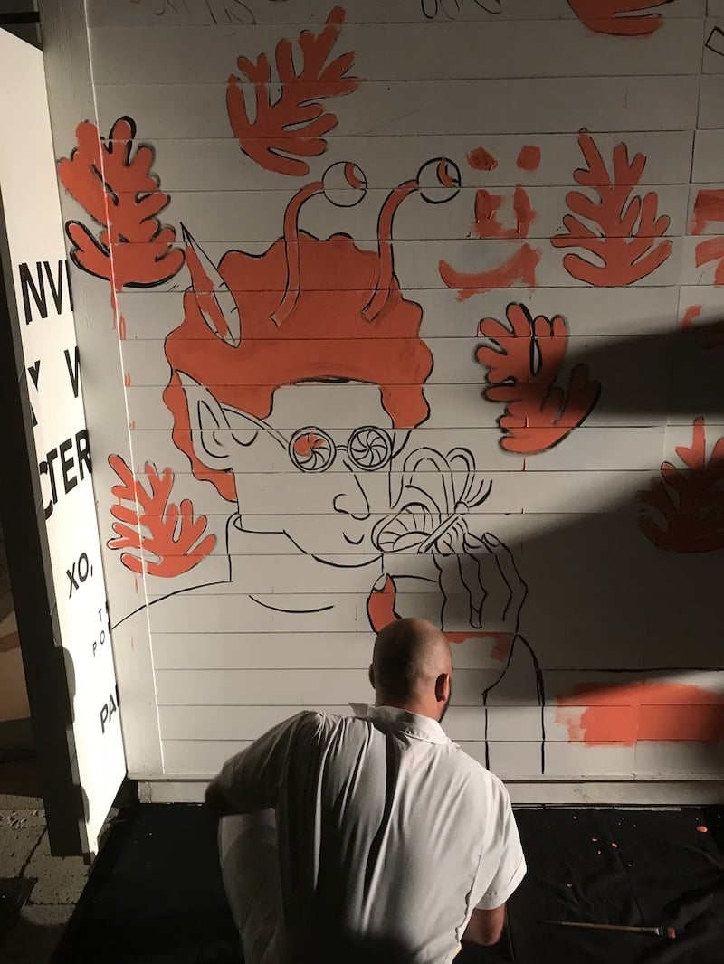 Artwork at Pantone 2019 Color of the Year Event (16-1546 TPX Living Coral)